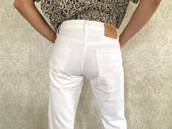 Vintage White RALPH LAUREN Polo Jeans 29" Waist D… - image 4