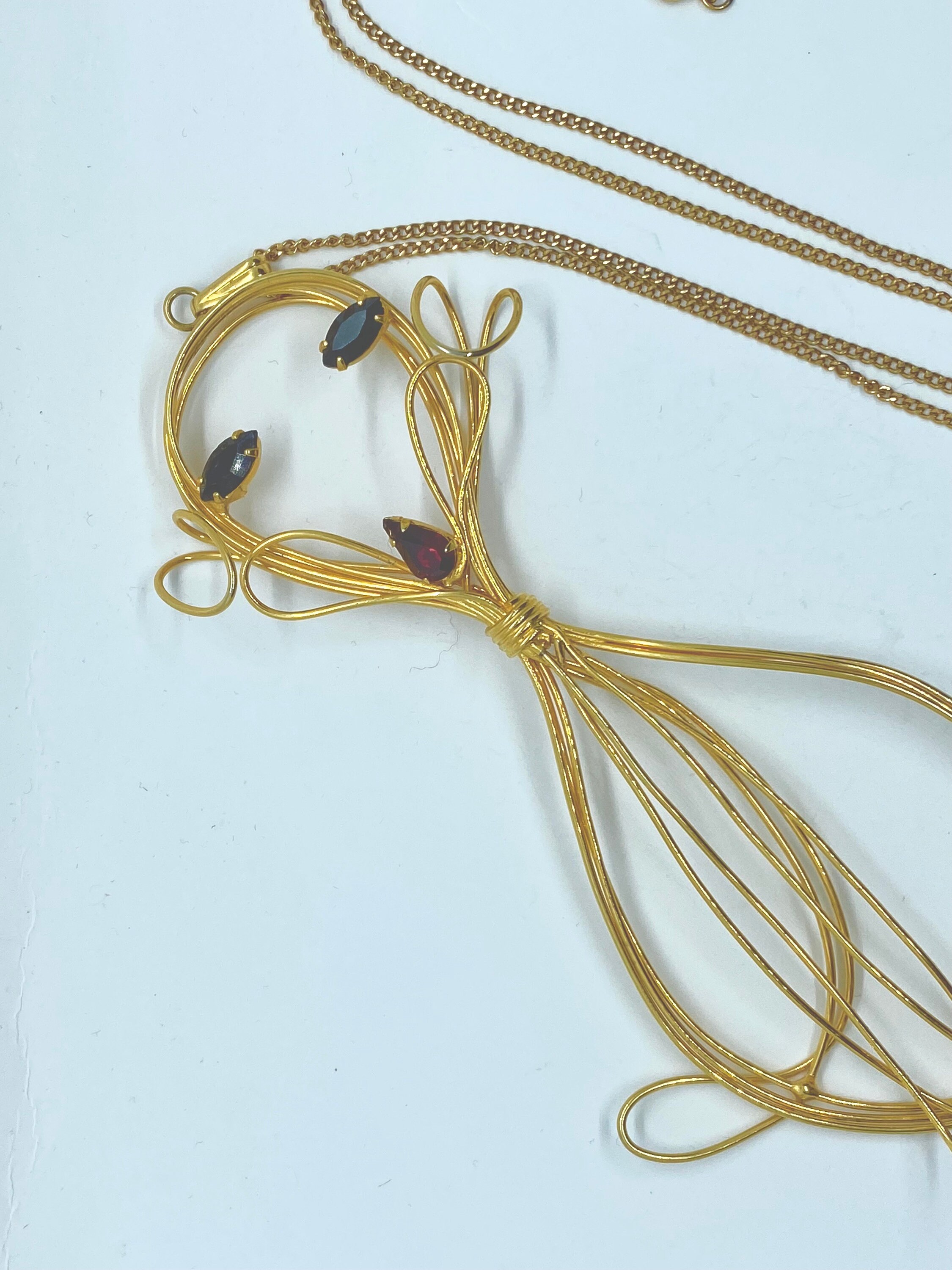 Antique 14K Gold Eyed Fox Pendant Necklace, Solid Gold