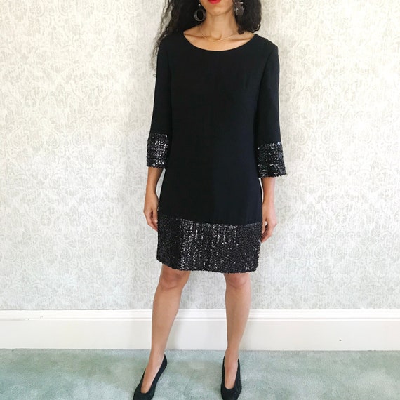 black glitter tunic dress Mela Black Sequin Tunic Dress
