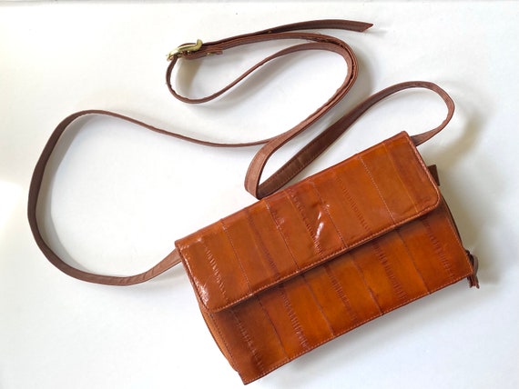 Vintage EEL Skin Purse Red Magnet-Closure - Made in Korea READ DESCRIPTION