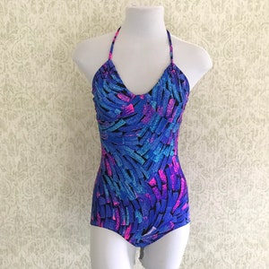 Vintage Halter Swimsuit |  Deadstock One Piece Bathing Suit | 60s 70s Retro Swim Suit Swimwear
