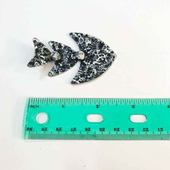 Vintage Marbled Dangle Earrings: 80s Geometric Ti… - image 6