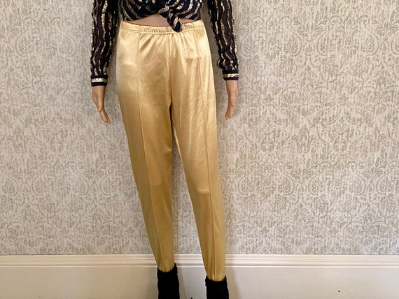 Vintage Gold Stirup Pants | Metallic Spandex Stir… - image 2