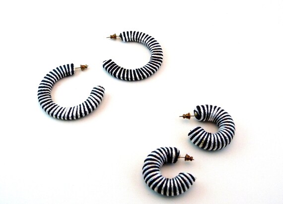 2 For 1 Hoop Earring Set / Vintage 80s Deadstock … - image 3