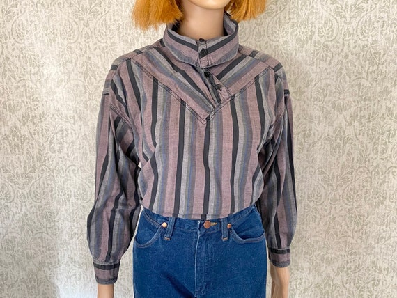 Vintage Avant Garde 80s Blouse | Faux Turtleneck … - image 6