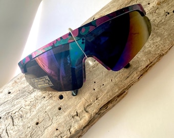 Deadstock 80s Cycling Sunglasses | True Vintage Mirror Lens Glasses | SUNLOVERS Frame Sunglass | Vtg