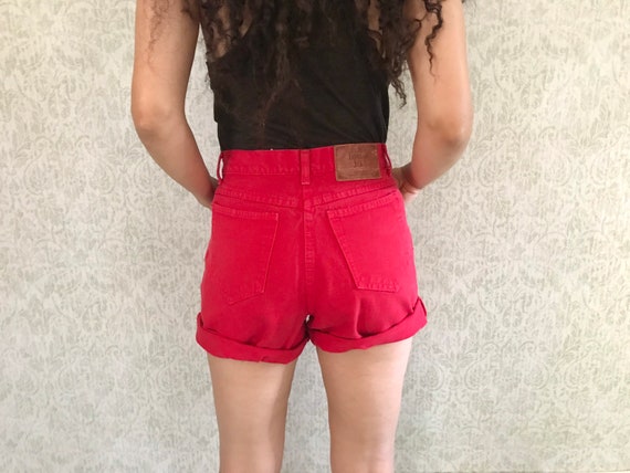 Vintage Red Jean Shorts MODA INT'L Cotton Denim H… - image 8