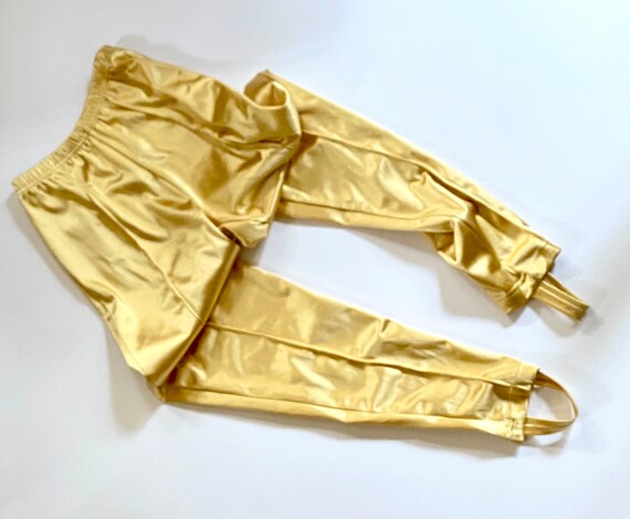 Vintage Gold Stirup Pants | Metallic Spandex Stir… - image 6