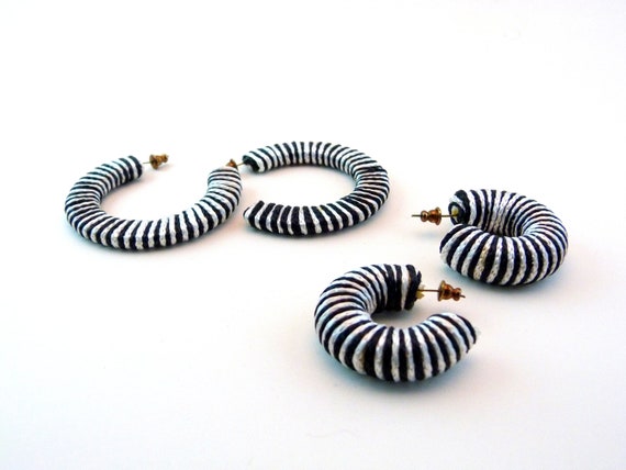 2 For 1 Hoop Earring Set / Vintage 80s Deadstock … - image 6