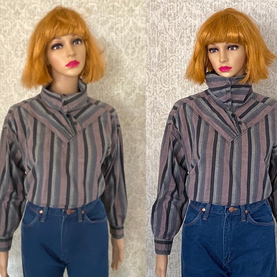 Vintage Avant Garde 80s Blouse | Faux Turtleneck … - image 9