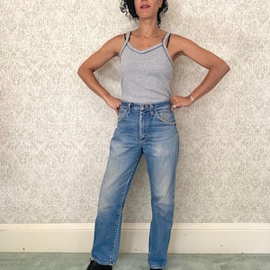 Vtg 80s RUSTLER Boyfriend Jeans | Vintage Weathered 31&quot; Waist Distressed Straight Leg Denim