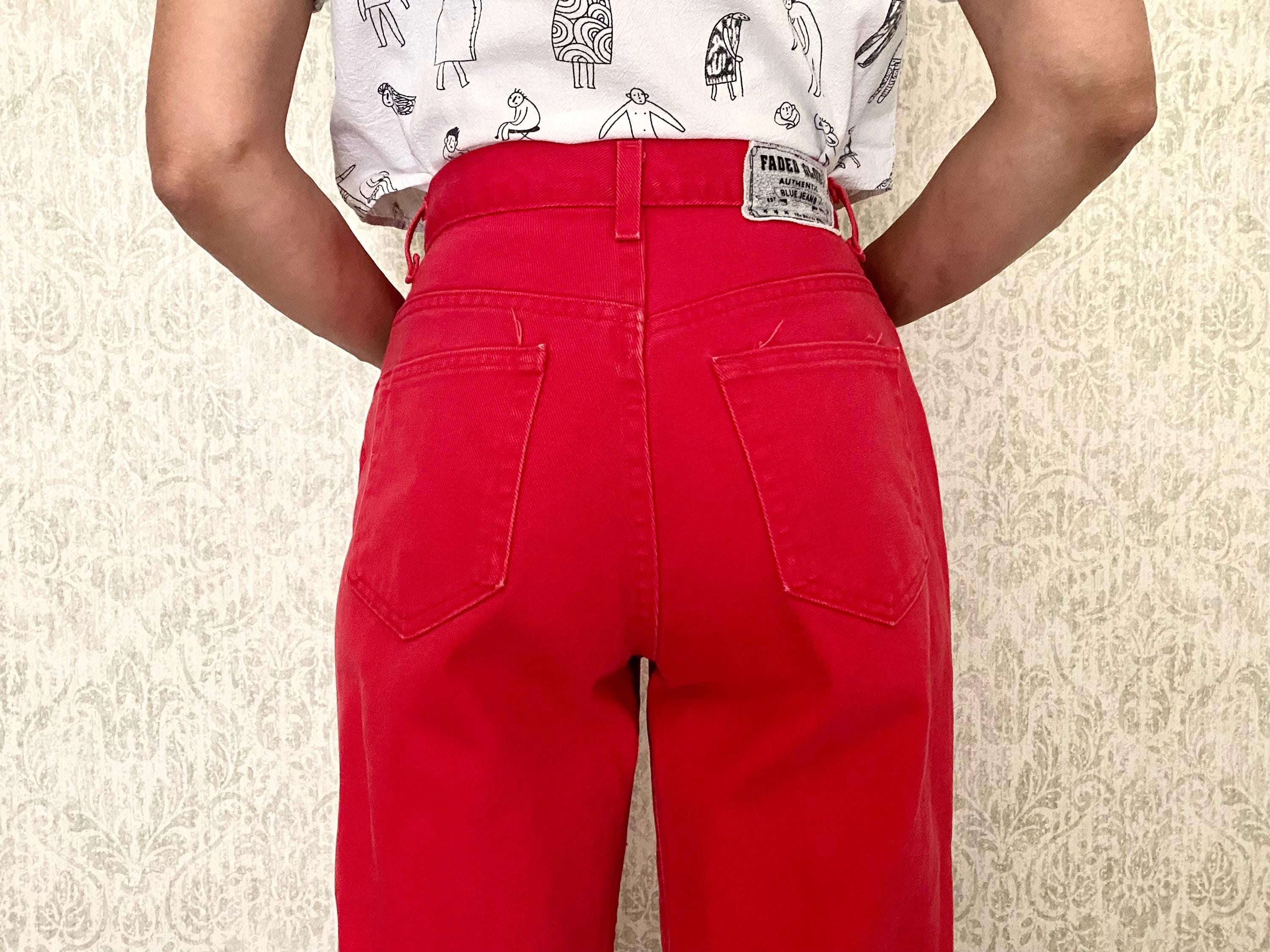 Faded Red Jeans