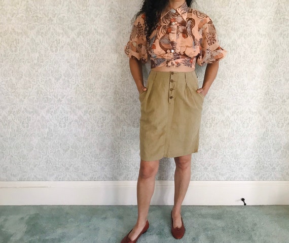 Vintage Linen & Cotton Skirt United Colors of BEN… - image 1