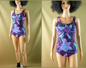 Vintage 90s SPEEDO Swimsuit Pinup One Piece Swimwear Bathing Suit Full Coverage