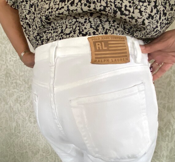 Vintage White RALPH LAUREN Polo Jeans 29" Waist D… - image 3