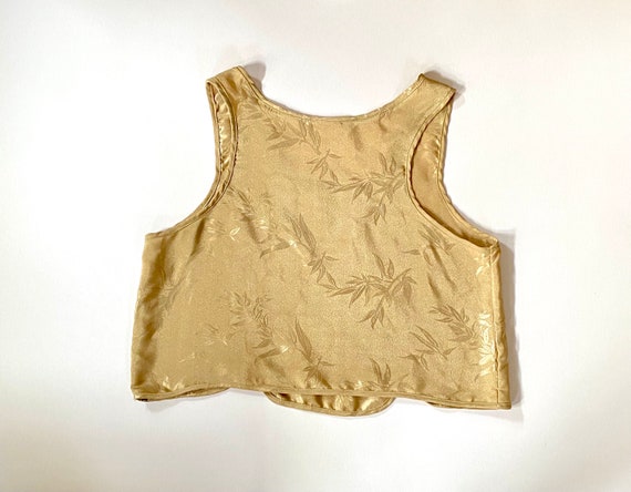 Vintage Golden Scalloped Tank Top | Sleeveless Cr… - image 8