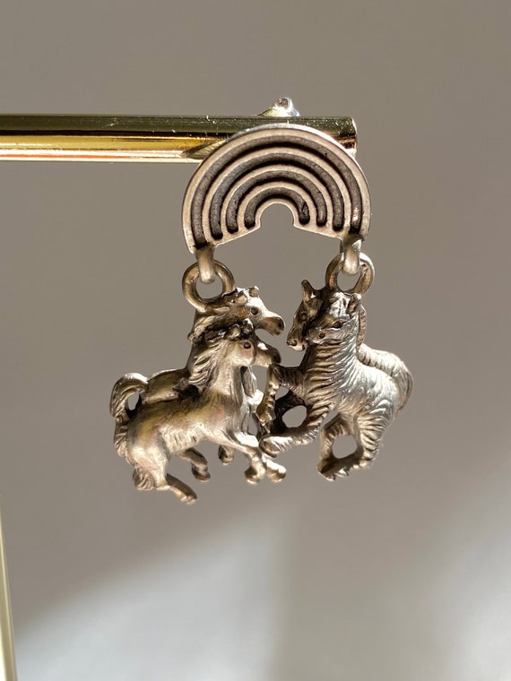 Vintage Horse Earrings | Kitschy Novelty Vtg Eque… - image 3
