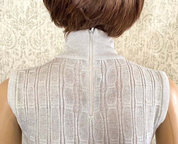 Vtg Metallic Knit Mockneck Sweater | Vintage 1960… - image 8