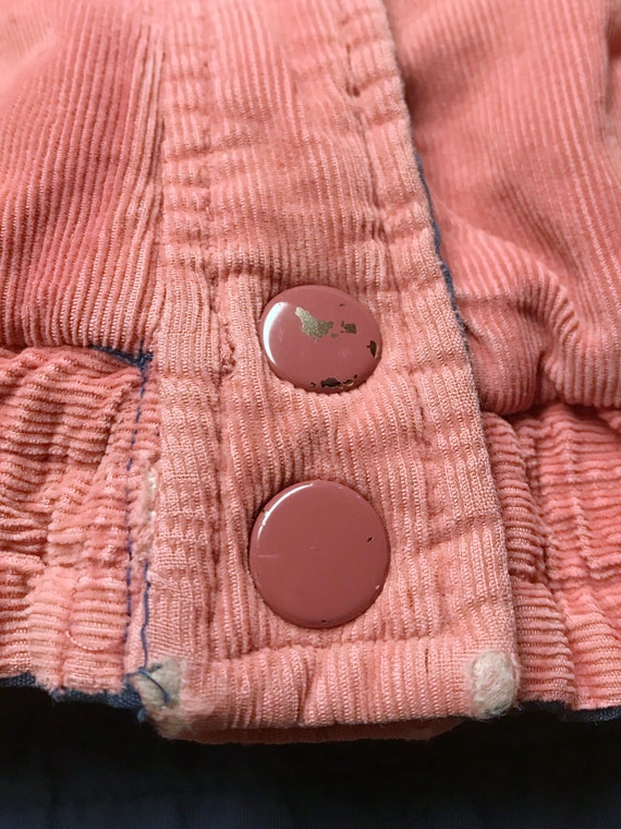 Vintage Reversible Vest Corduroy Pink & Navy Jack… - image 8