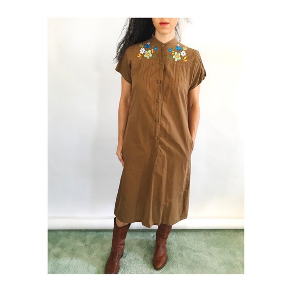 Vintage Lydia de Roma Floral Embroidered Shift Dress BERGDORF GOODMAN Cotton Designer Vtg Vintage Lydia de Roma Floral Embroidered Shift Dress BERGDORF GOODMAN Cotton Designer Vtg