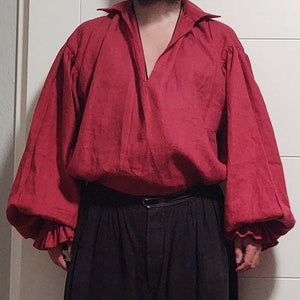 18th Century Men&#39;s Pirate Shirt 100% Linen