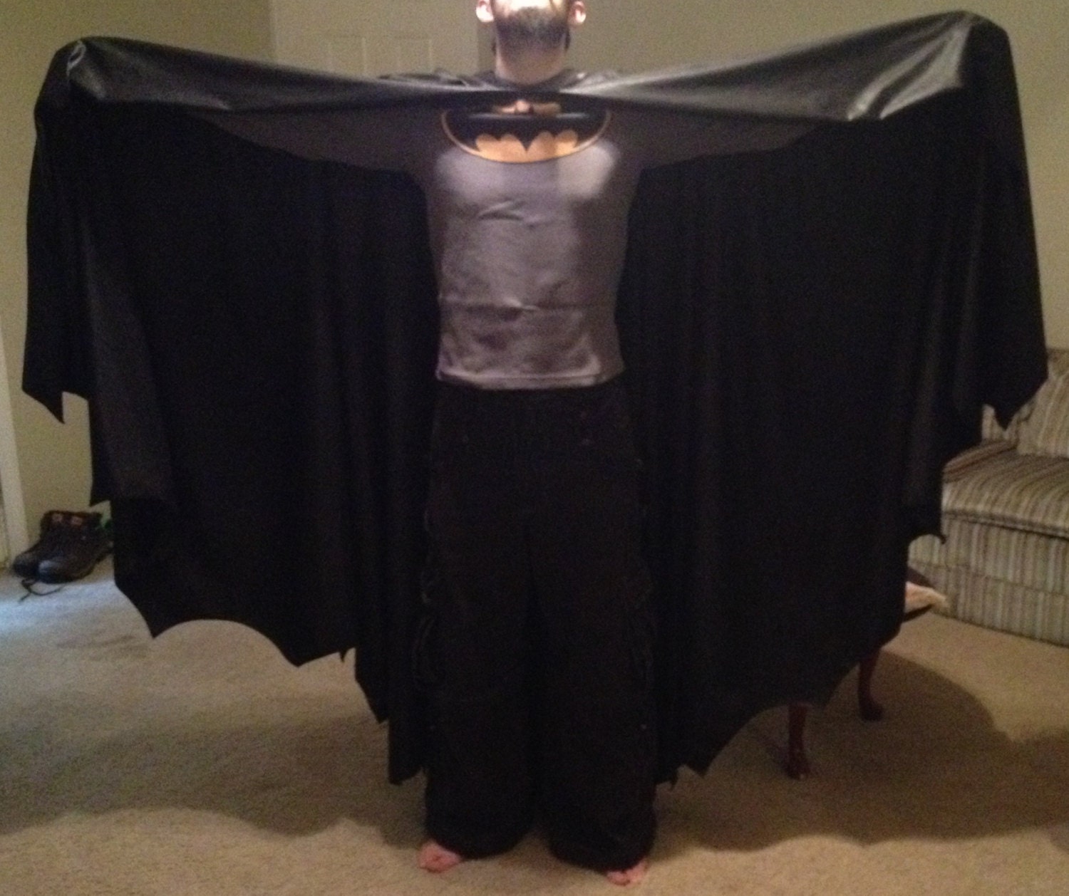 Batman Cape Full Circle Cloak 2 Panel/center Back Seam made to Order - Etsy