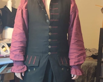 Piratväst 100% linne (handsydd)