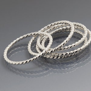 Stackable twisted ring Argentium silver Gold filled | Etsy