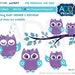 Purple Teal Girl Owl Clipart for Baby Shower Birthdayall | Etsy