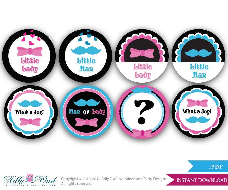 Gender Reveal Cupcake Toppers Printable For Little Man Lady Etsy gender-reveal-cupcake-toppers-printable-for-little-man-lady-etsy