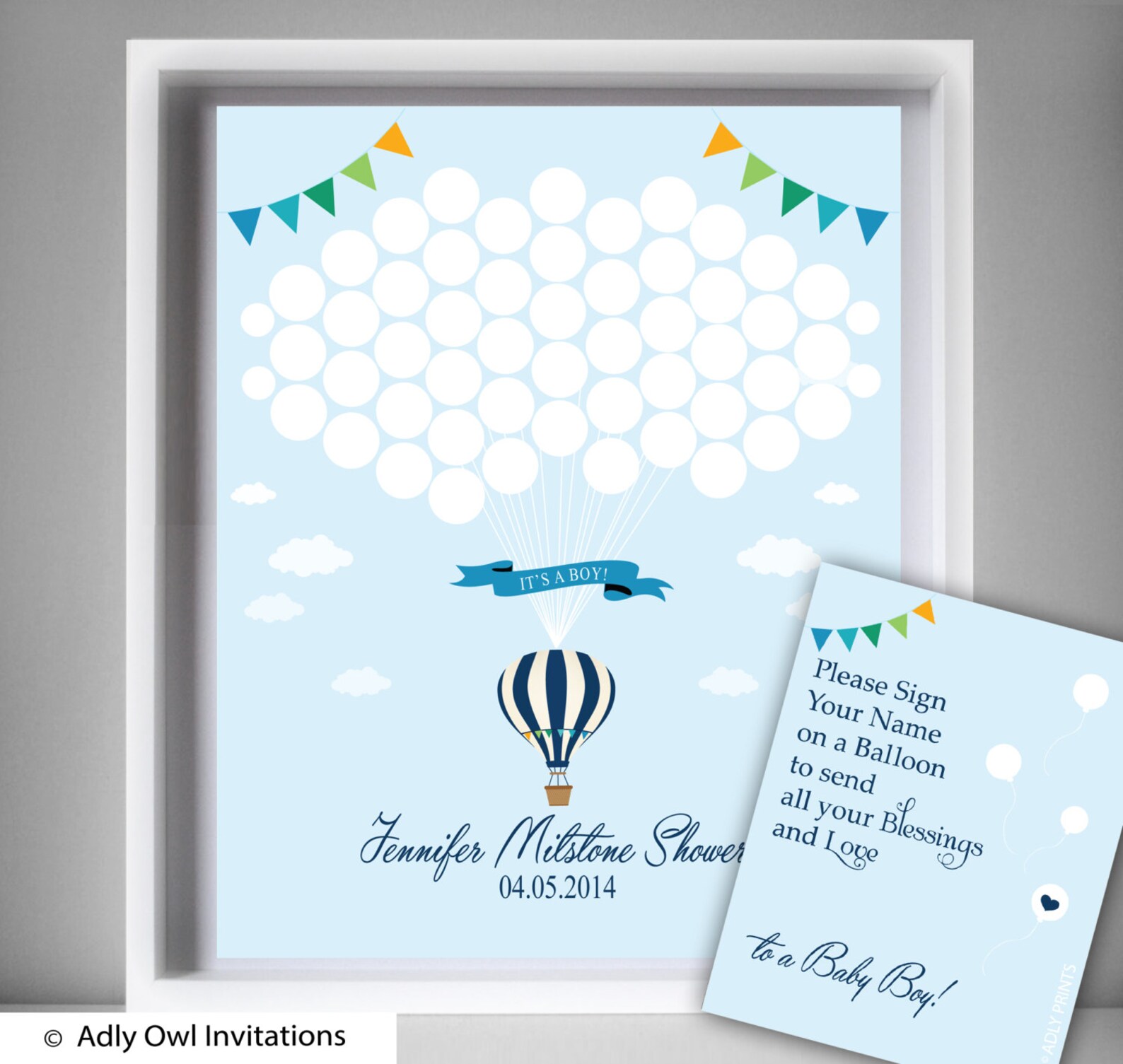 Hot Air Balloon Guest Book Printable Alternative and Hot Air Etsy