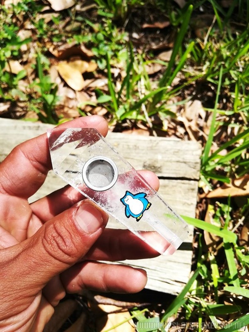Home Office Decor Mineral Pipe Gemstone Pipe Ceremonial Pipe Smoking Pipe Custom SNORLAX Quartz POCKET Pipe ~ Natural Crystal Pipe