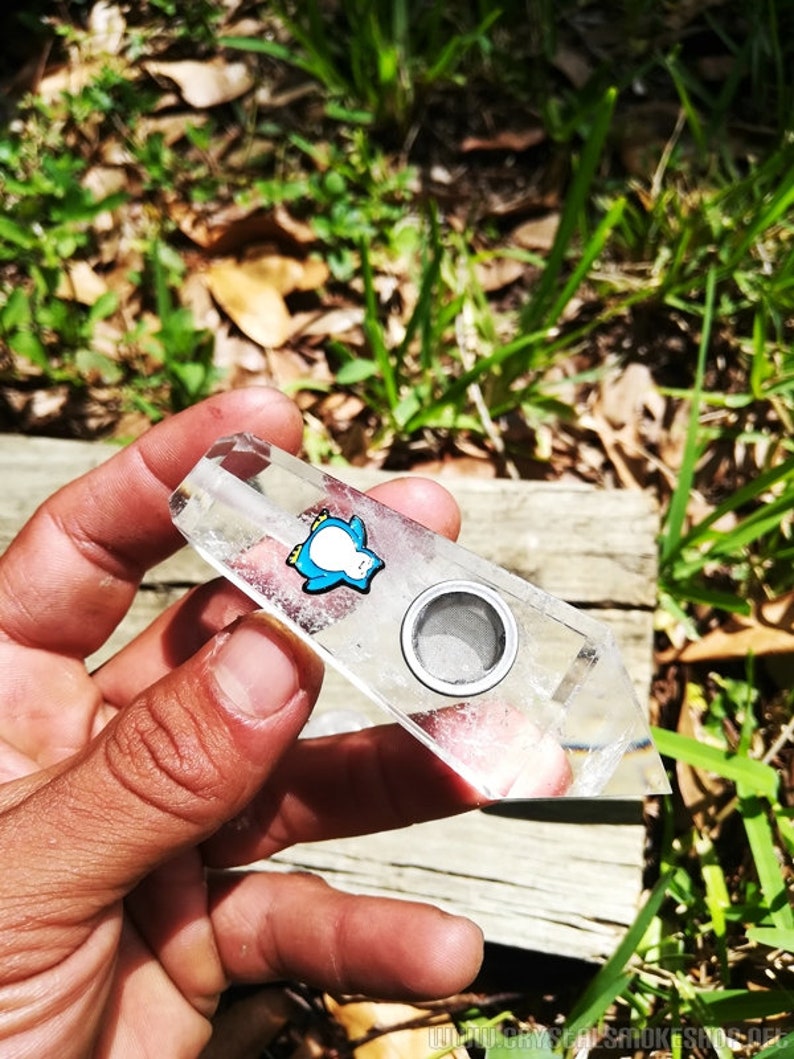 Home Office Decor Mineral Pipe Gemstone Pipe Ceremonial Pipe Smoking Pipe Custom SNORLAX Quartz POCKET Pipe ~ Natural Crystal Pipe