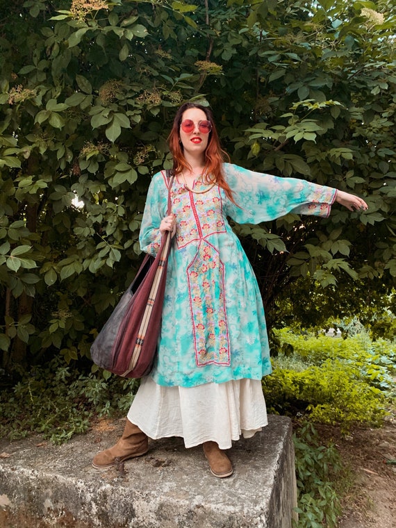 Chiffon Light blue baluchi dress