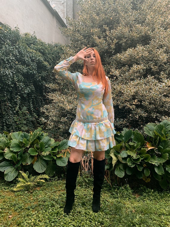 60’s groovy flower power vintage dress