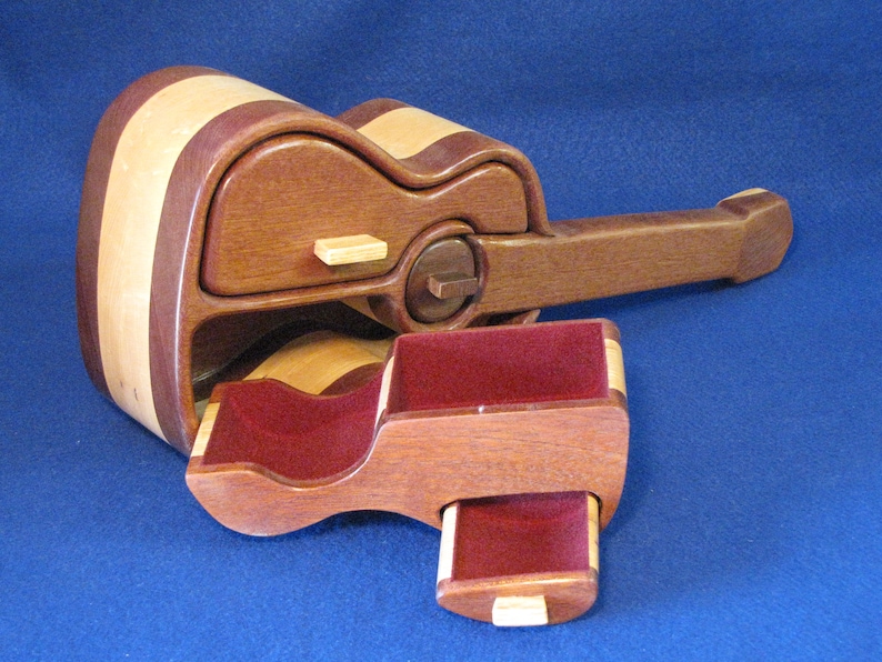 Guitar Shaped Jewelry Box For Any Guitar Or Music Lover Etsy