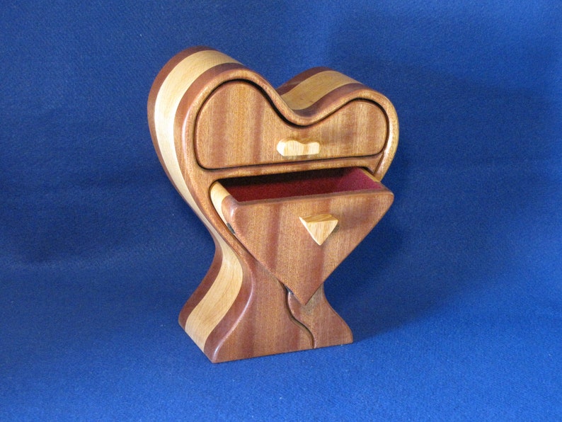 Plus A Hidden Drawer For Your Special Items. Tall Heart Shaped Jewelry Box For Both Large And Small Jewelry Or Trinket Items