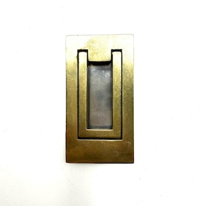 Campaign Style Vertical 3&quot; tall Inset Brass Pull 8074 2 (individually priced)