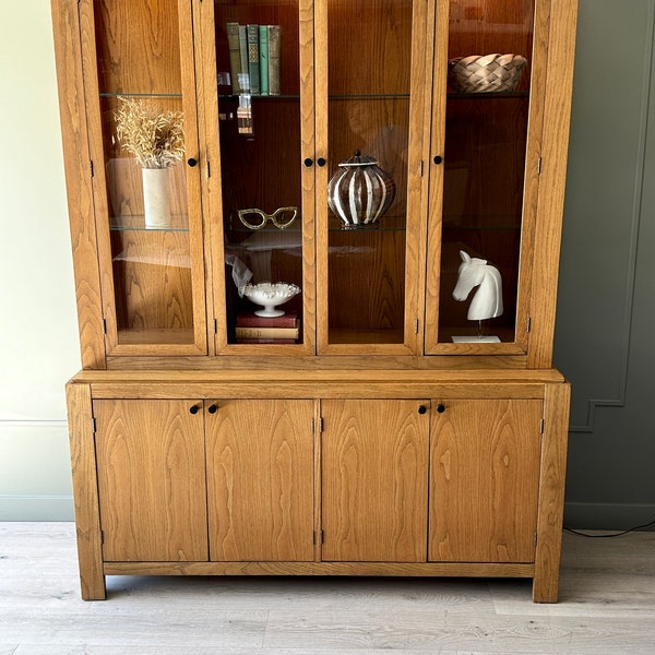 Oak China Hutch Cabinet - Etsy