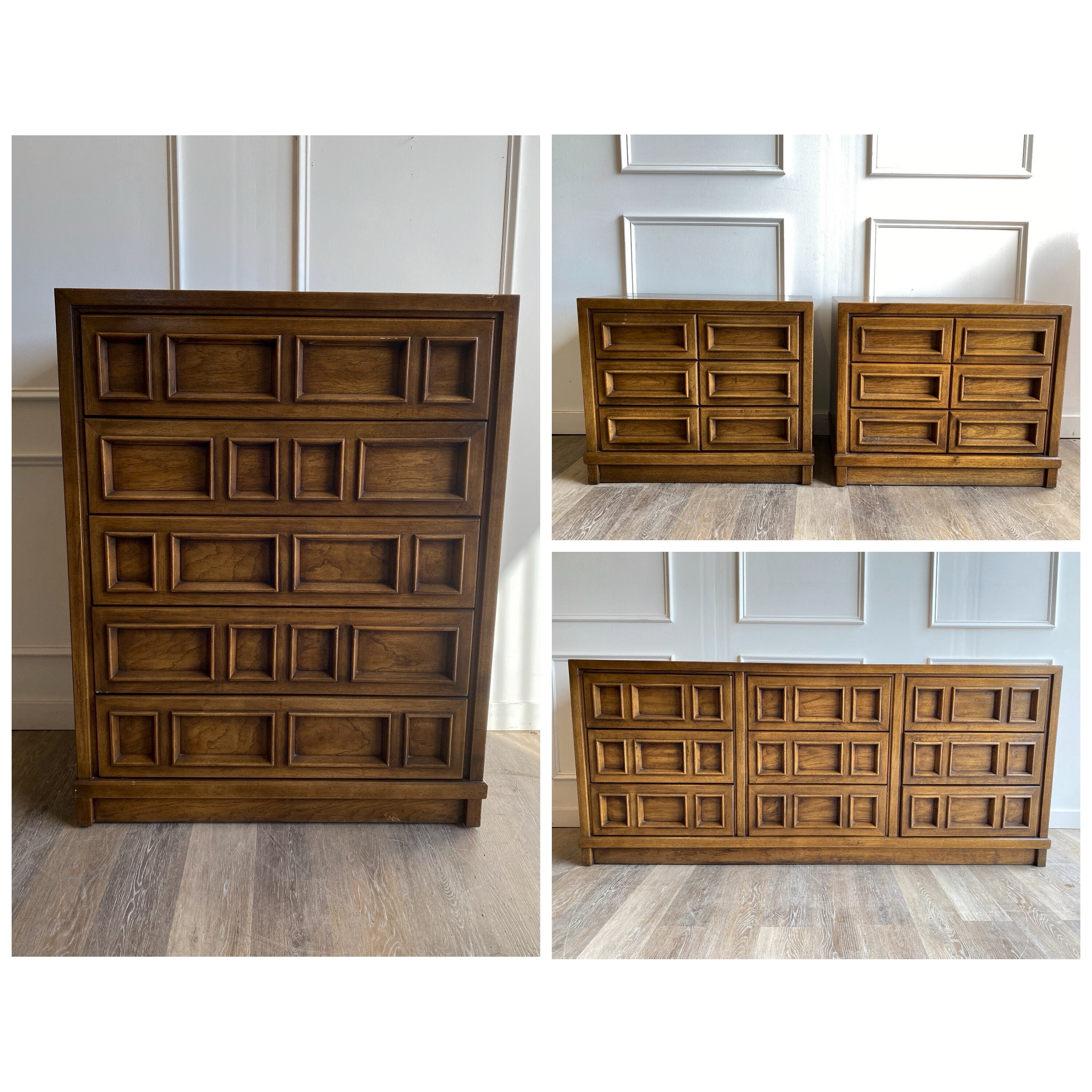 Vintage Mid Century Drexel Compatica Bedroom Set Custom | Etsy