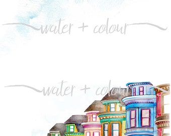 Painted Ladies watercolor border