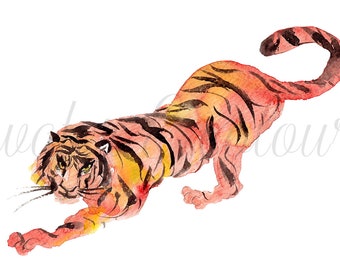 Year of the Tiger watercolor graphic and notecard set