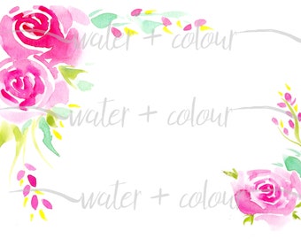 Downloadable floral border in pink