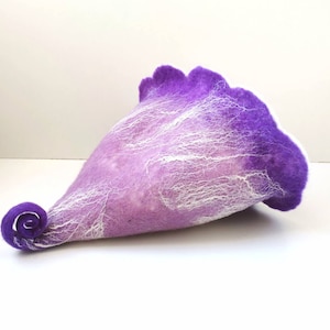 Felted natural purple white wool sauna hat. Made to order