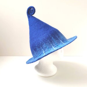 Felted natural blue - light blue wool sauna hat