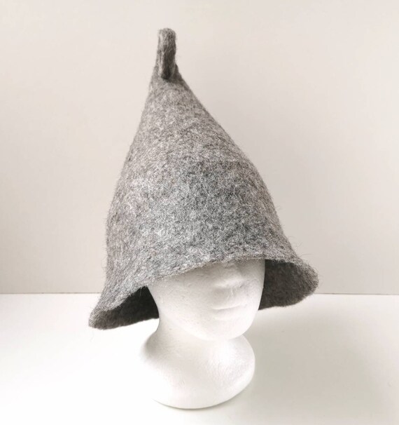 フェルトグレーの天然ウールサウナハット - Etsy 日本