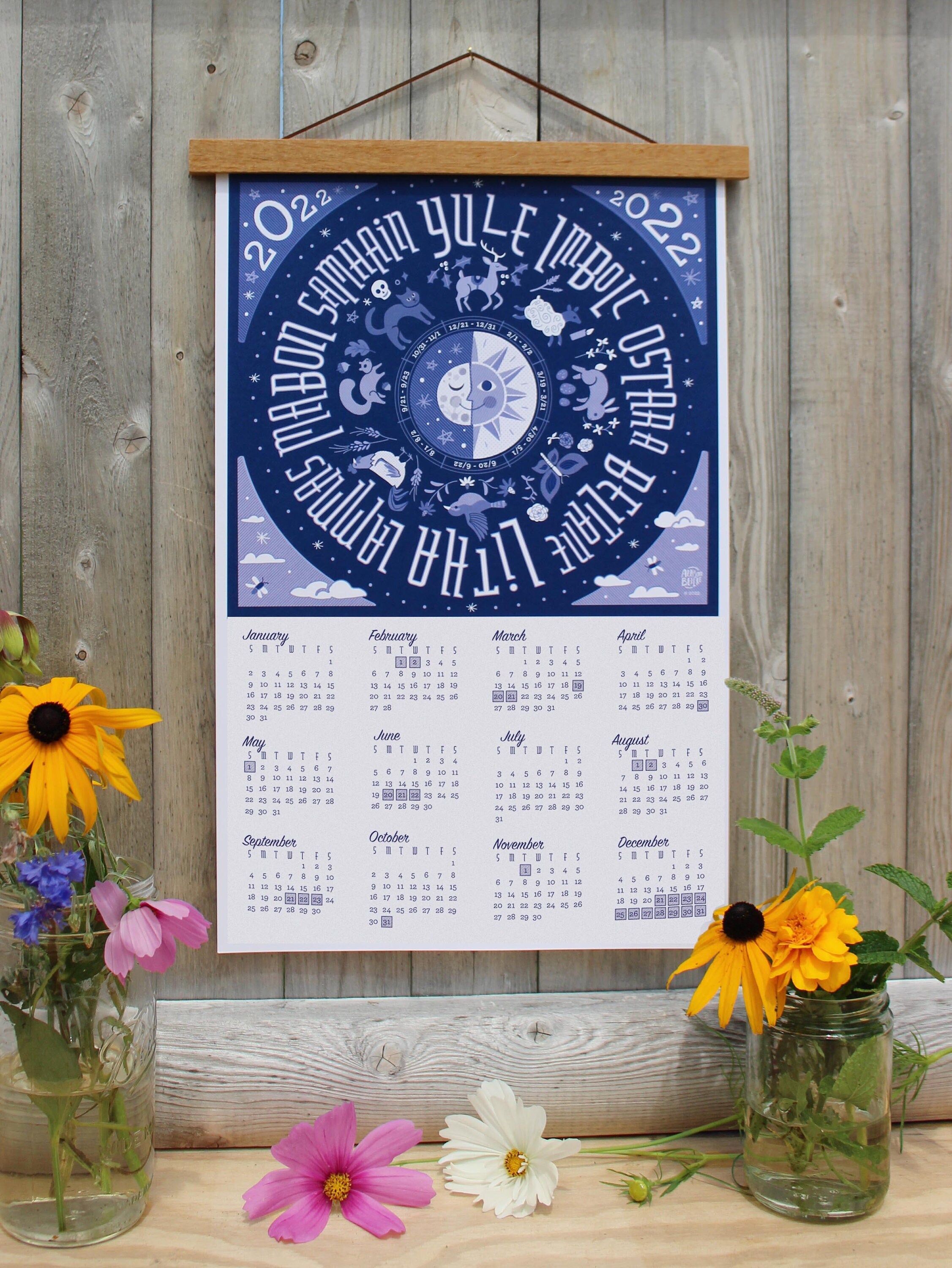 Qty 8 2022 Wheel Of The Year Calendar Print 11X17 | Etsy