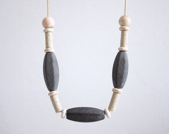 STROMBOLI // Ceramic and volcanic lava // One of a kind // Statement necklace