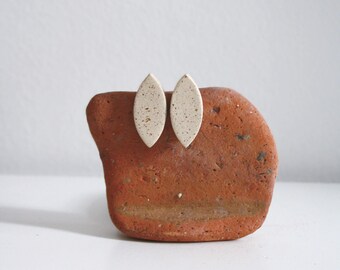 GRYTA // Ceramic and silver earrings. Minimal jewelry. Graphic earrings. Gift for her