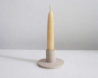 ATHOS CANDLEHOLDER n.2. Ceramic candleholder. Candlestick. Beeswax candle. Air purifier. Daily essentials.